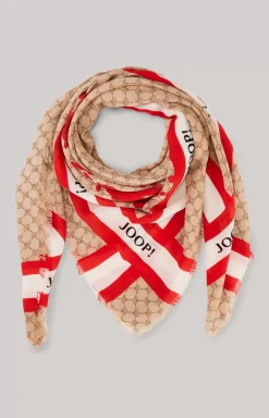 Cornflower Scarf in Beige/Red