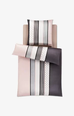Cornflower stripes bedlinen, deep rose