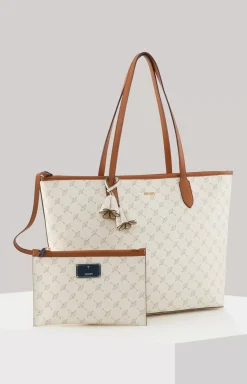 Cortina Lara Midi Shopper in Off-white
