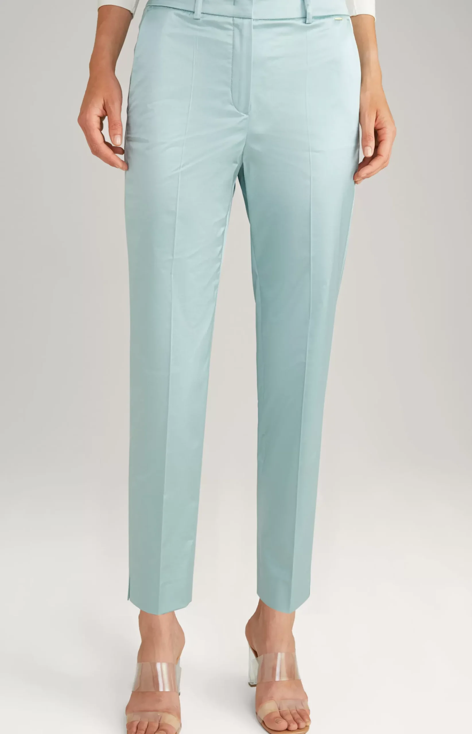Cotton Blend Trousers in Mint