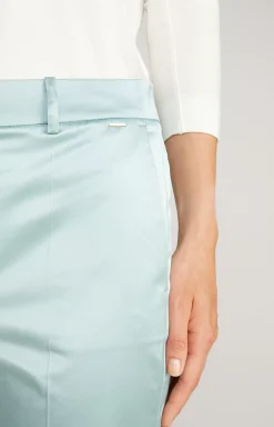 Cotton Blend Trousers in Mint