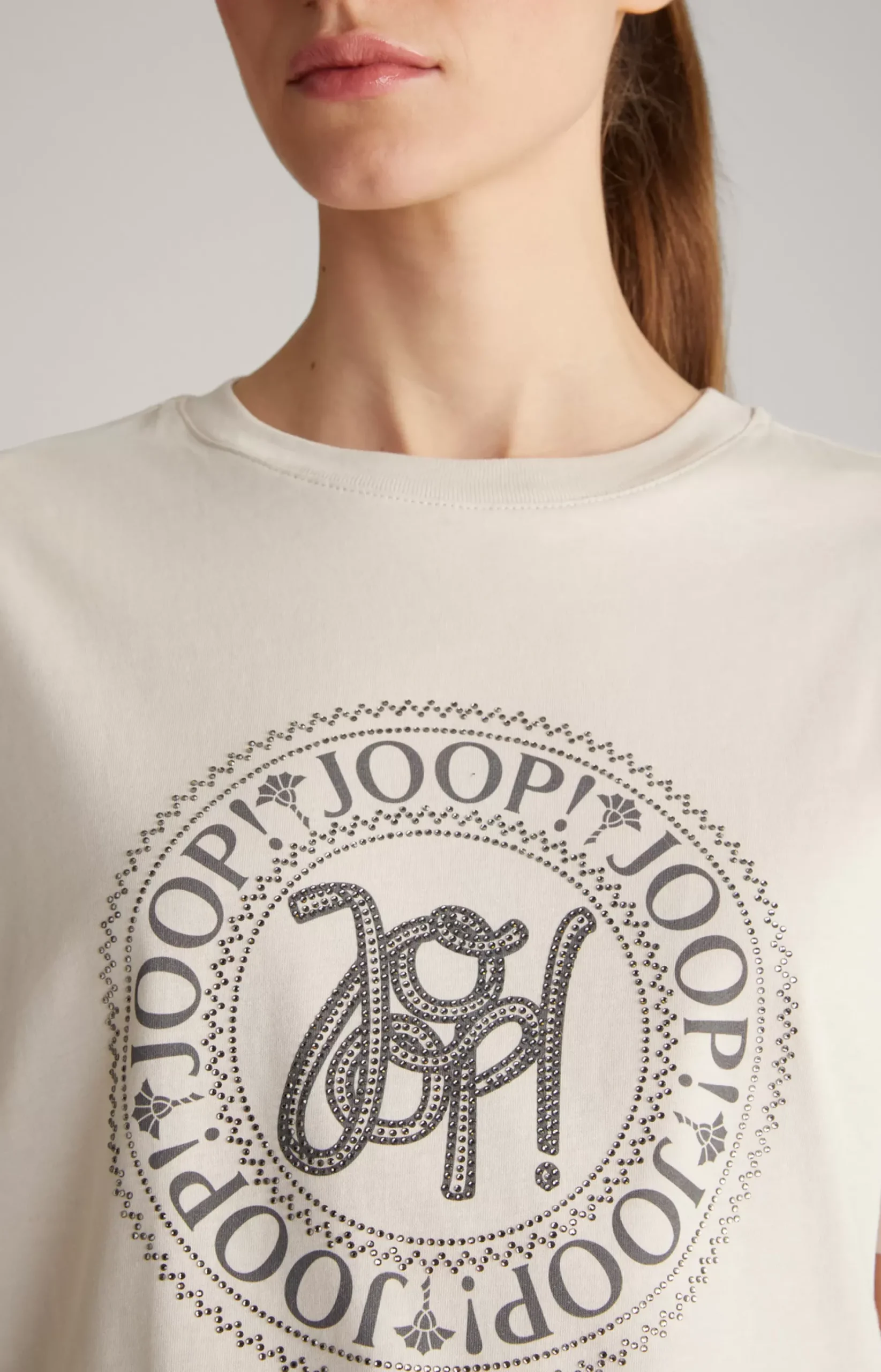 Cotton T-shirt in Beige