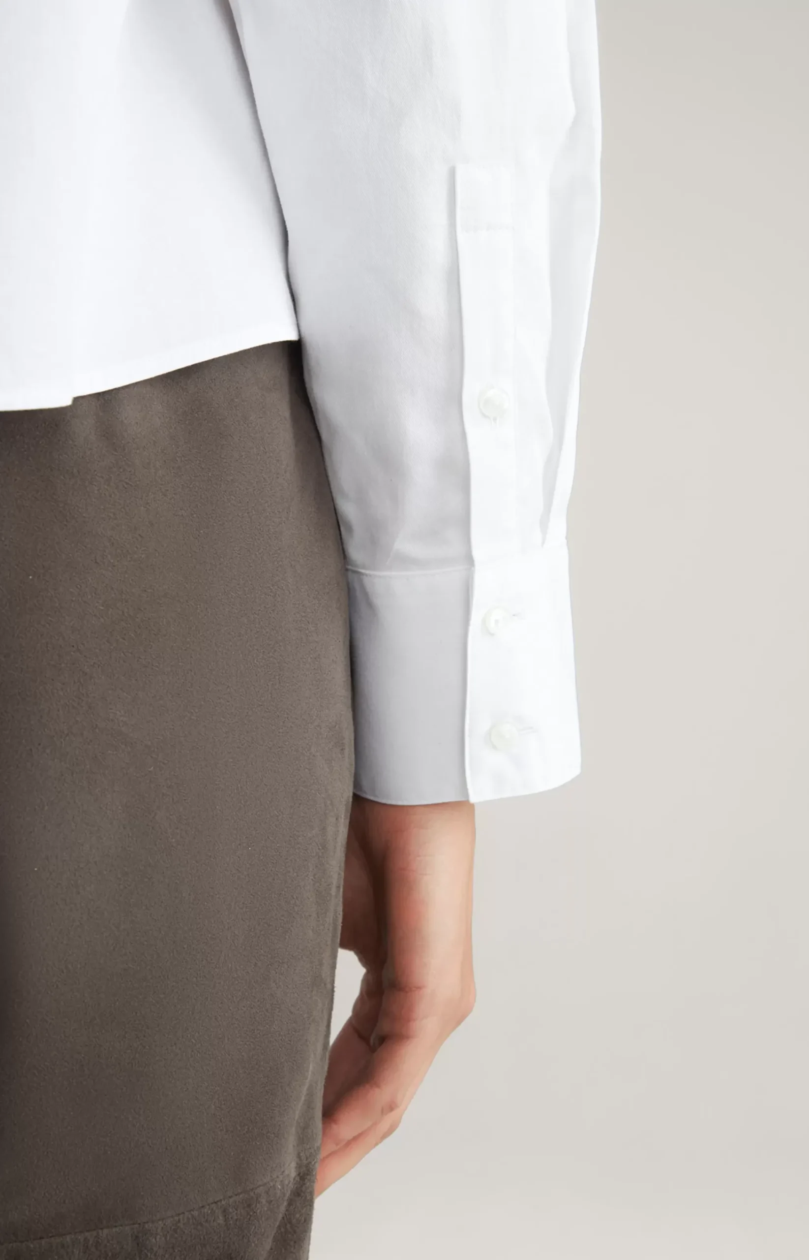 Cotton Twill Blouse in White