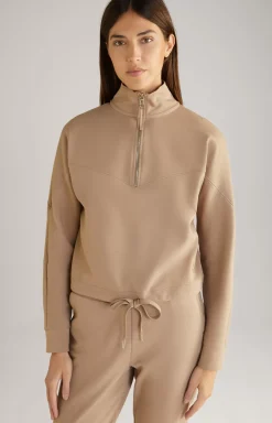 Cropped Sweatshirt in Light Brown