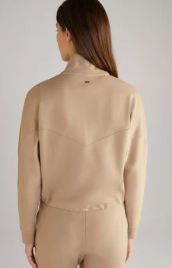 Cropped Sweatshirt in Light Brown