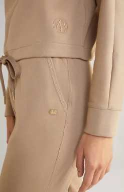 Cropped Sweatshirt in Light Brown