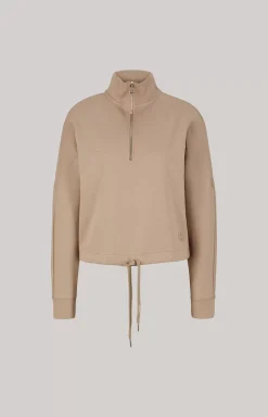 Cropped Sweatshirt in Light Brown