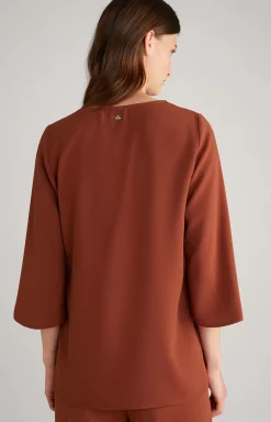 Crêpe Blouse in Copper Brown
