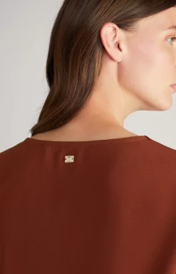 Crêpe Blouse in Copper Brown