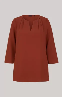 Crêpe Blouse in Copper Brown