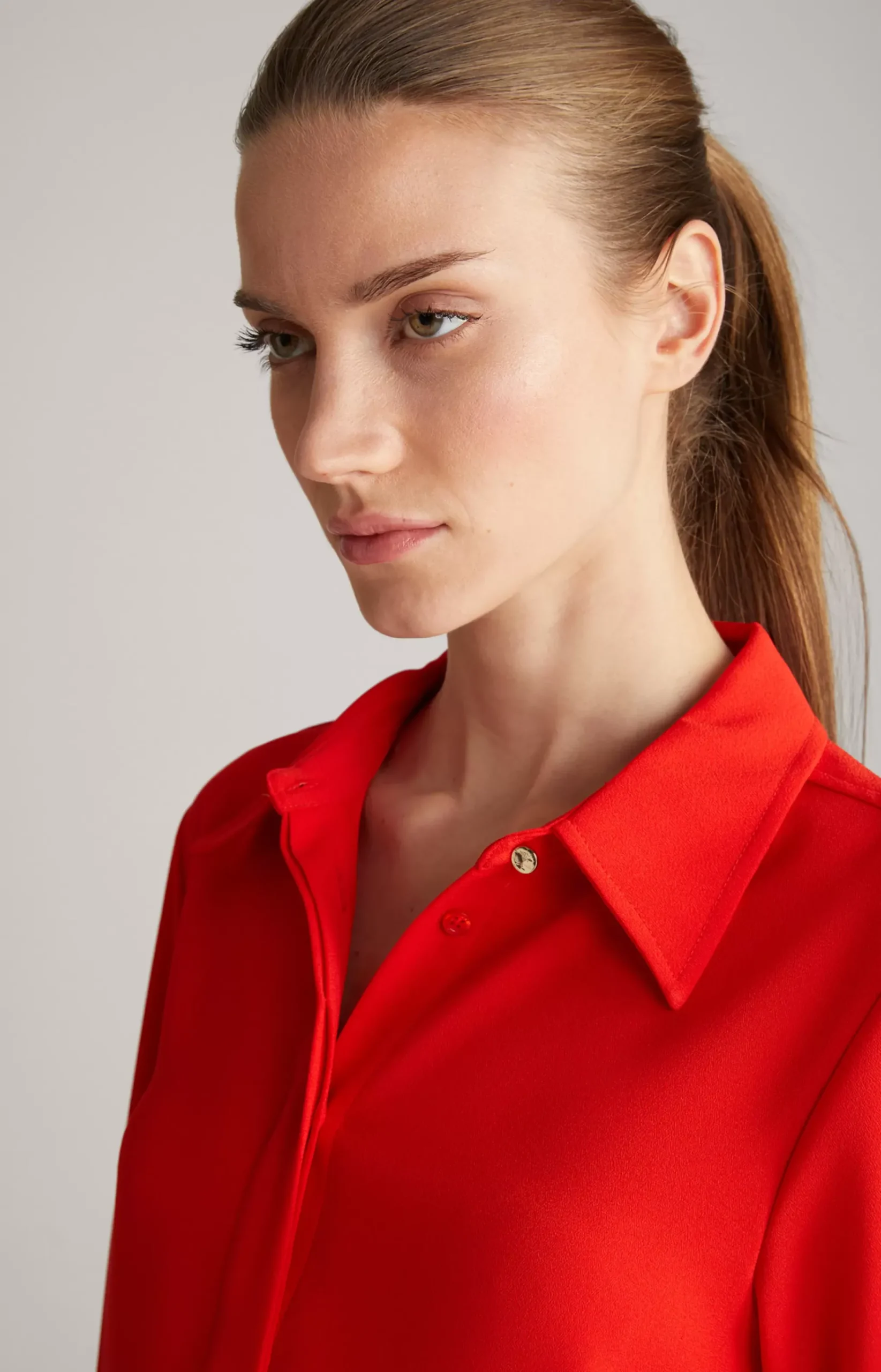 Crêpe Blouse in Red