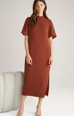 Crêpe Dress in Copper Brown