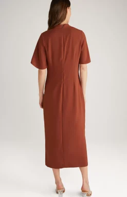 Crêpe Dress in Copper Brown