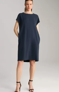 Crêpe Dress in Navy