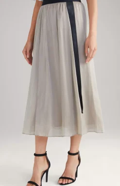 Crêpe Organza Skirt in Beige