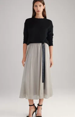 Crêpe Organza Skirt in Beige