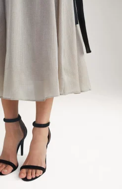 Crêpe Organza Skirt in Beige