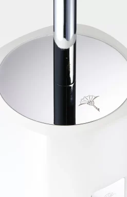 Crystal Line freestanding white toilet brush set