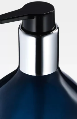 Crystal Line soap dispenser in dark blue