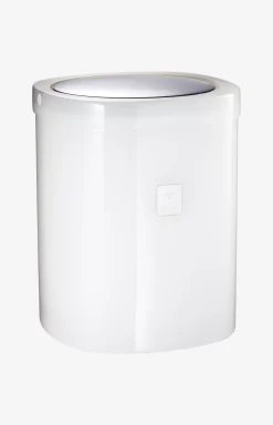Crystal Line storage bin with swivel lid in white
