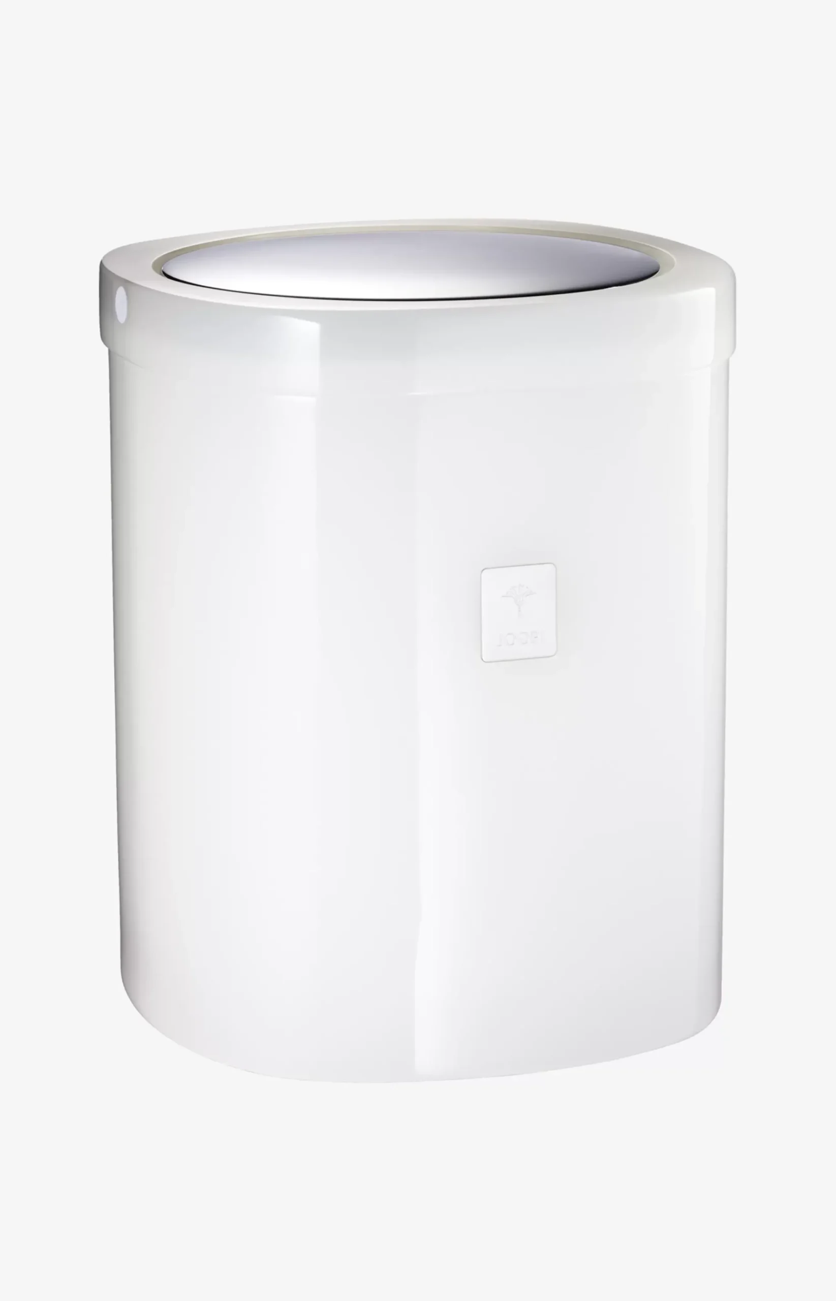 Crystal Line storage bin with swivel lid in white