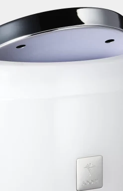 Crystal Line storage bin with swivel lid in white