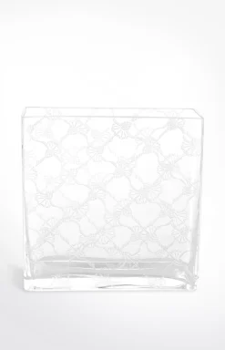 Crystal vase all-over print (20x8x20), white