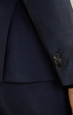Damon-Gun Suit in Dark Blue Check