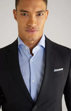 Damon-Gun Virgin Wool Suit in Navy Check
