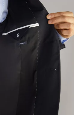 Damon-Gun Virgin Wool Suit in Navy Check