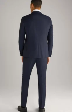 Damon-Gun Virgin Wool Suit in Blue Textured