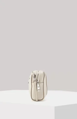 Estate Casta Leather Shoulder Bag in Light Grey