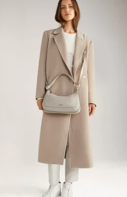 Estate Loreen Leather Shoulder Bag in Light Grey