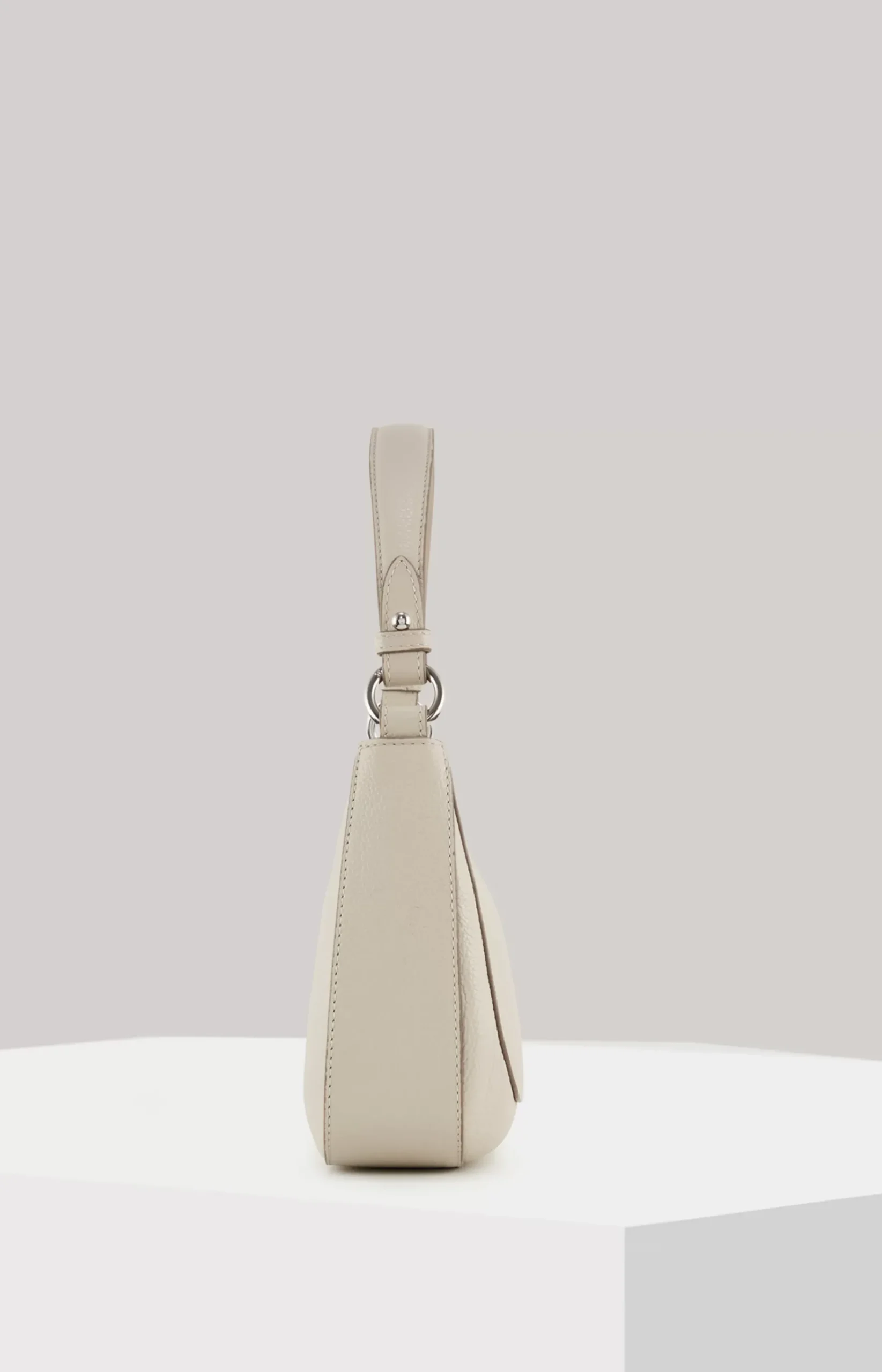 Estate Loreen Leather Shoulder Bag in Light Grey