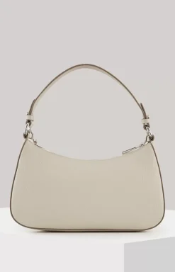 Estate Loreen Leather Shoulder Bag in Light Grey