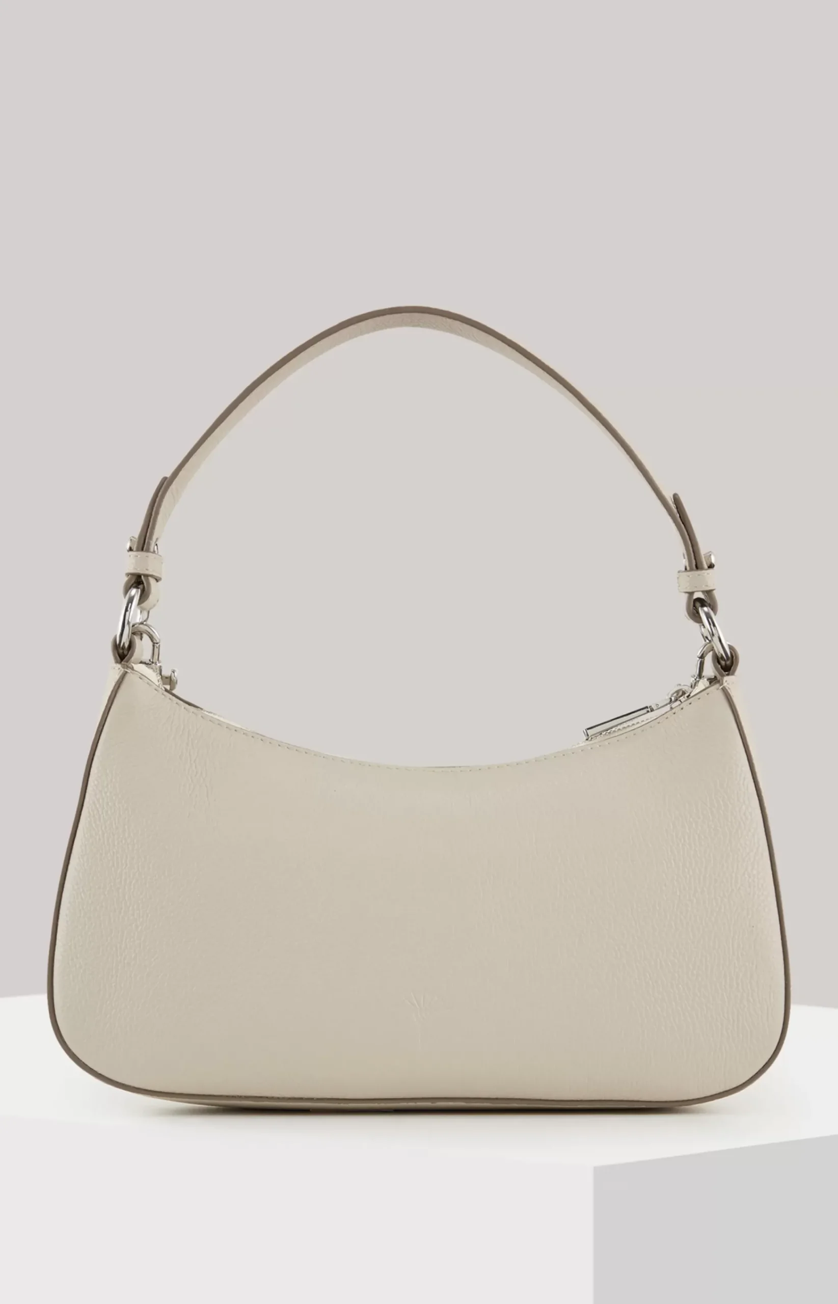 Estate Loreen Leather Shoulder Bag in Light Grey