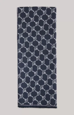Felix Cornflower Scarf in Navy