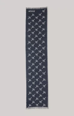 Feris Scarf in Dark Blue/Ecru