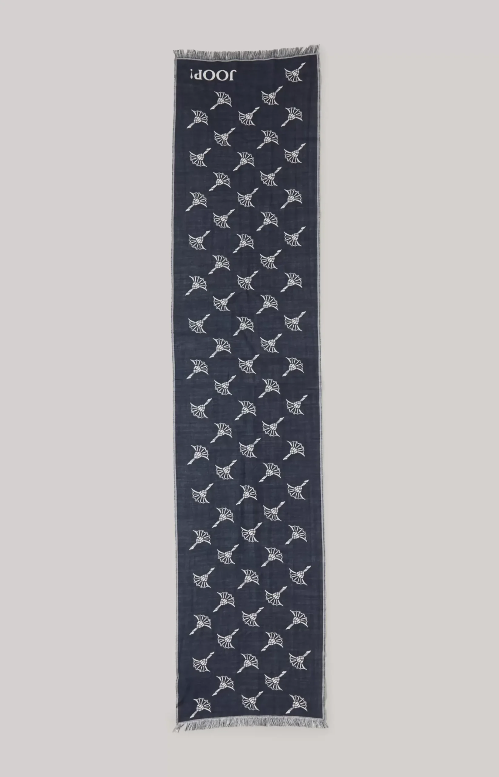 Feris Scarf in Dark Blue/Ecru