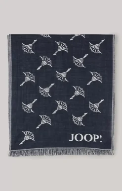 Feris Scarf in Dark Blue/Ecru