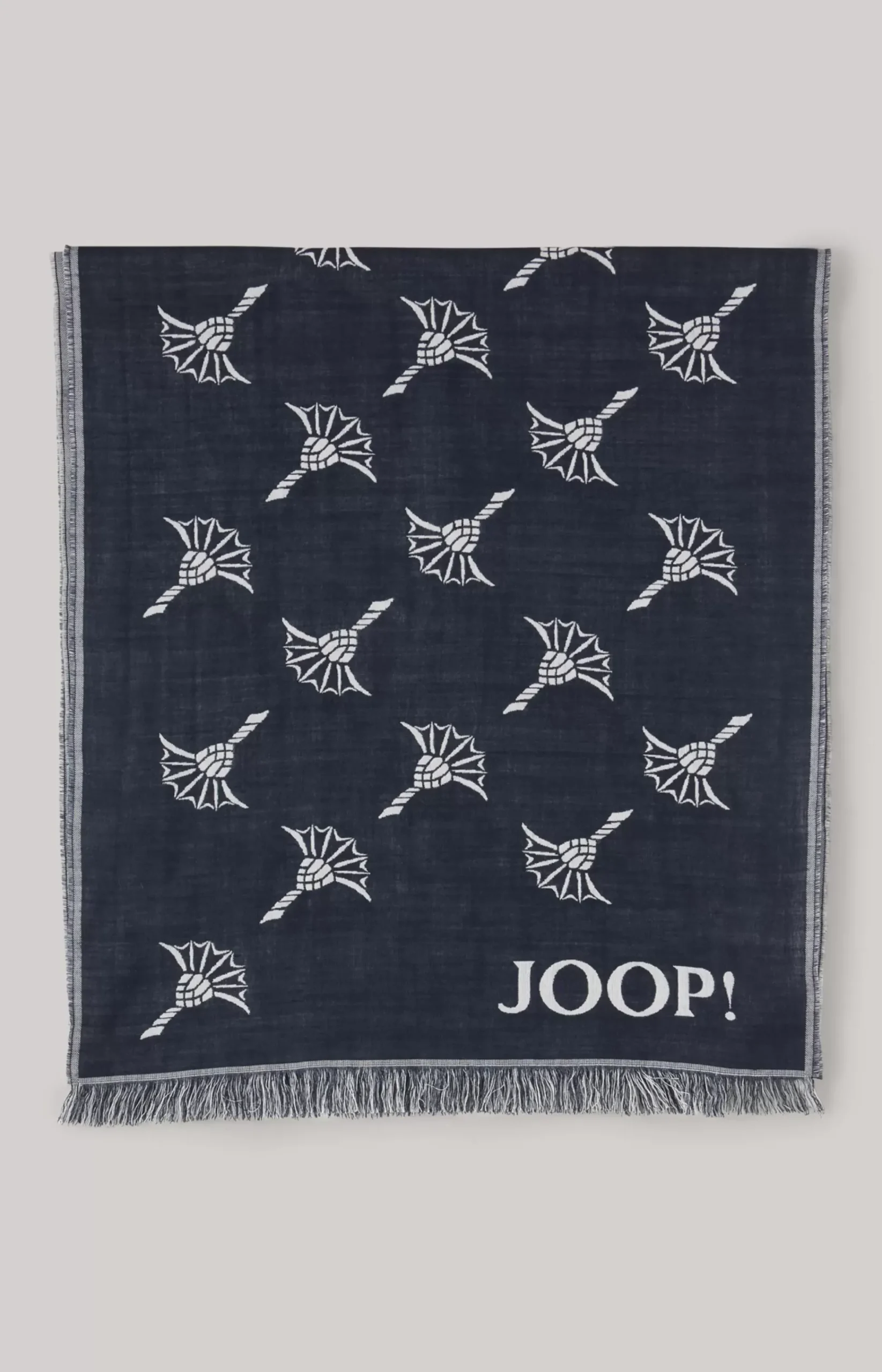 Feris Scarf in Dark Blue/Ecru