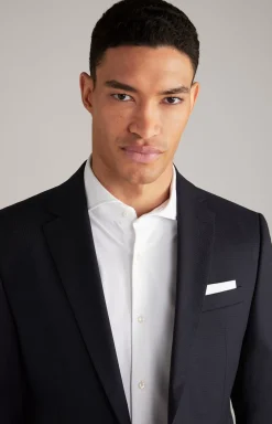 Finch-Brad Virgin Wool Suit in Dark Blue