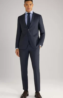 Finch-Brad Virgin Wool Suit in Mottled Navy
