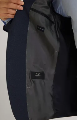Finch-Brad Virgin Wool Suit in Mottled Navy