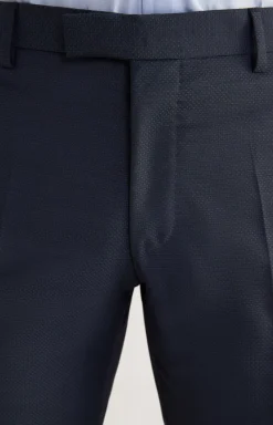 Finch-Brad Virgin Wool Suit in Mottled Navy