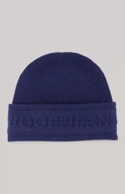 Fulvio Knit Beanie in Dark Blue