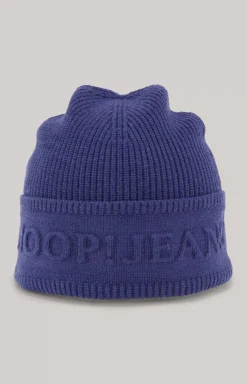 Fulvio Knit Beanie in Dark Blue