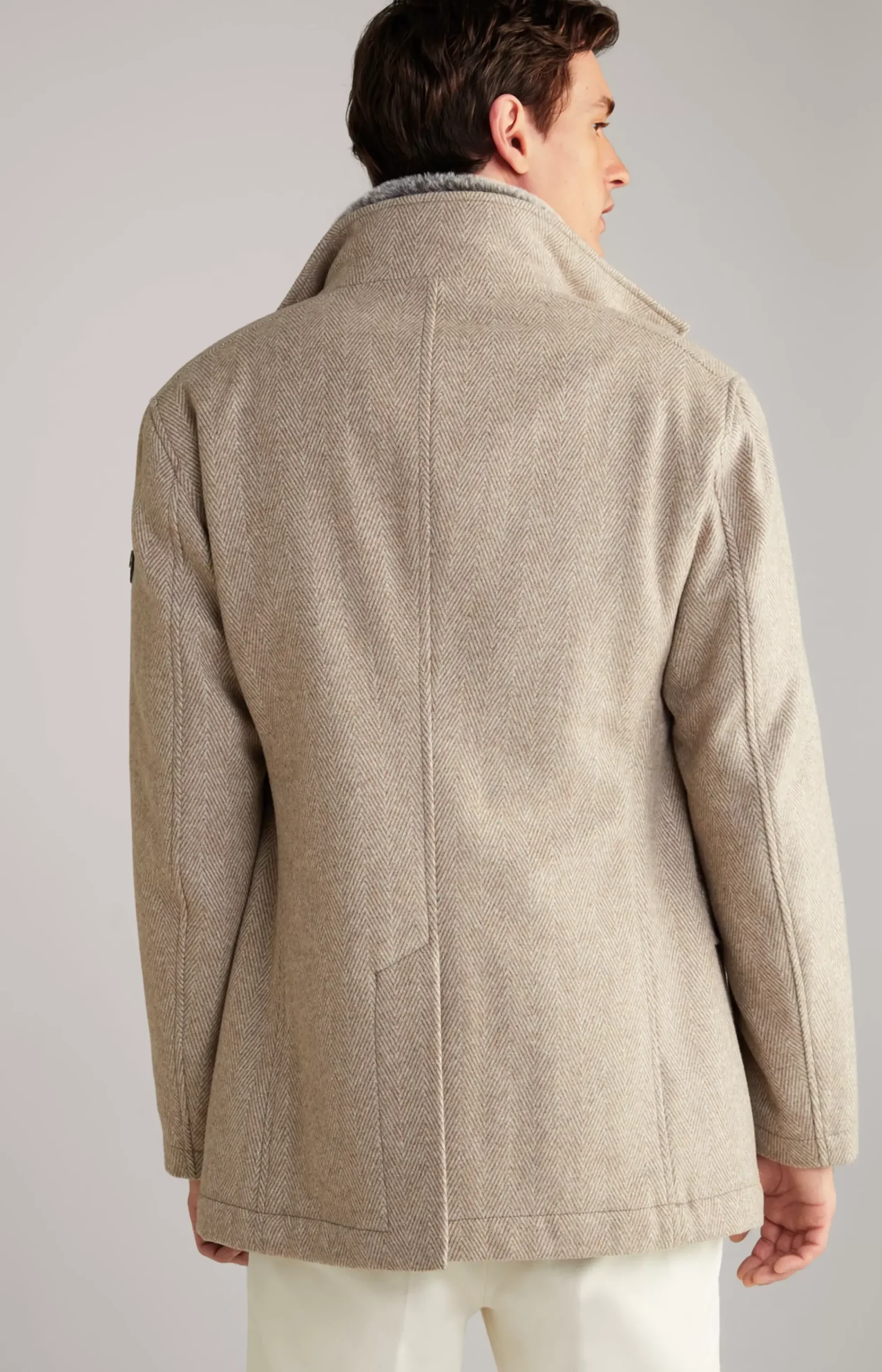 Gary Coat in a Light Brown Pattern
