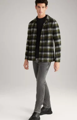 Haiko Flannel Overshirt in Green/Grey Check