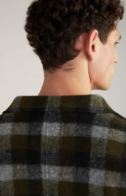 Haiko Flannel Overshirt in Green/Grey Check
